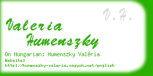 valeria humenszky business card