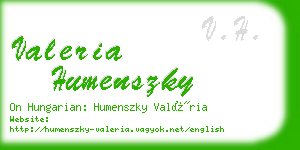 valeria humenszky business card